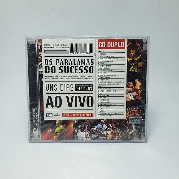 Cd Duplo Os Paralamas Do Sucesso - Uns Dias Ao Vivo
