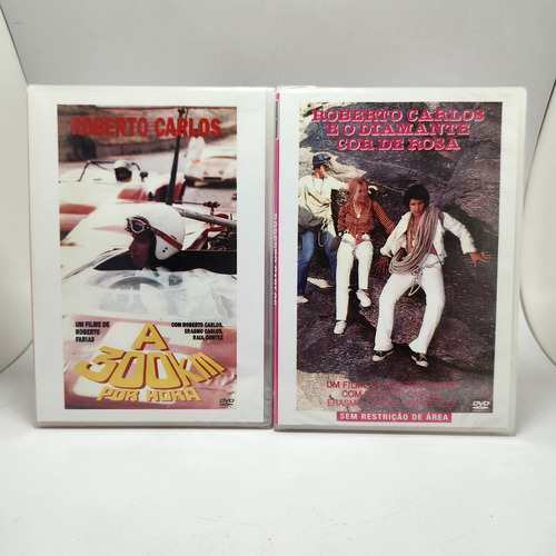 2 Dvds Filmes Roberto Carlos - A 300km + Diamante Cor De Ros