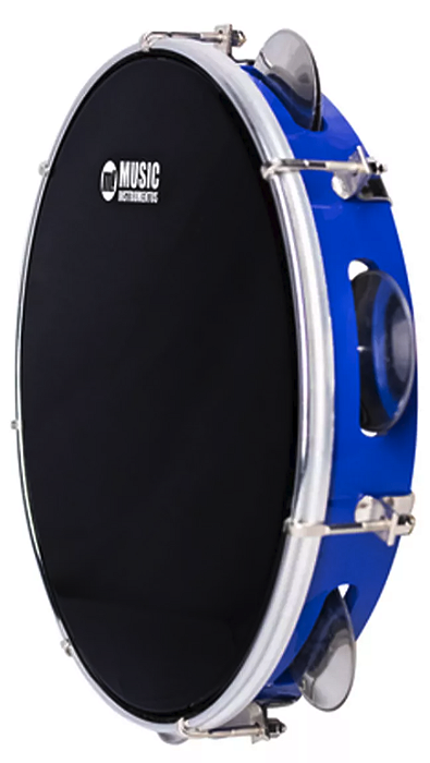 PANDEIRO ABS AZUL 10 PELE POLY PRETA