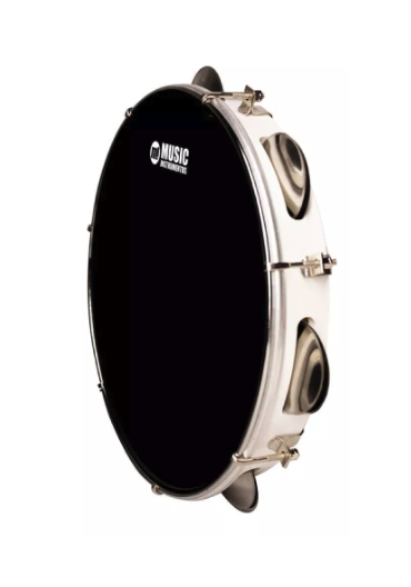 PANDEIRO ABS BRANCO 10 PELE PRETA PHX