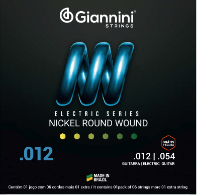 ENCORDOAMENTO PARA GUITARRA 0.12/0.54 NICKEL SERIES GIANNINI