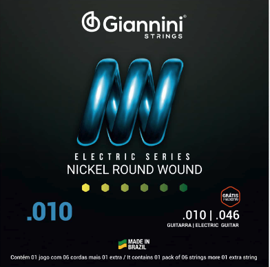 ENCORDOAMENTO PARA GUITARRA 0.10/0.46 NICKEL SERIES GIANNINI