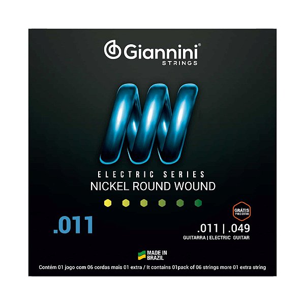 ENCORDOAMENTO PARA GUITARRA 0.11/0.49 NICKEL SERIES GIANNINI