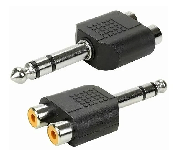 ADAPTADOR 2 RCA FEMÊA PARA P10 ESTÉREO MACHO MXT