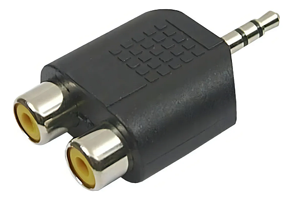 ADAPTADOR ESTÉREO P2 MACHO PARA 2 RCA FÊMEA