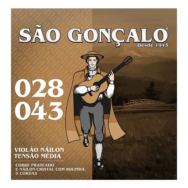 ENCORDOAMENTO PARA VIOLÃO NÁILON 0.29/0.43 SÃO GONÇALO