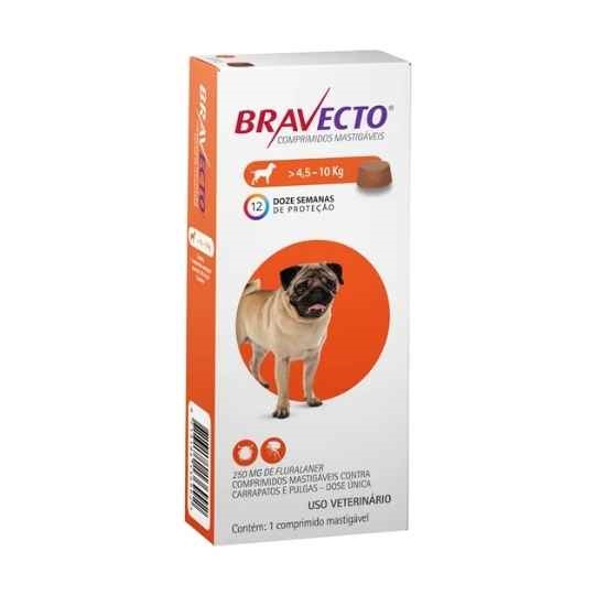 Bravecto 250 Mg (4,5 A 10 Kg) - Laranja