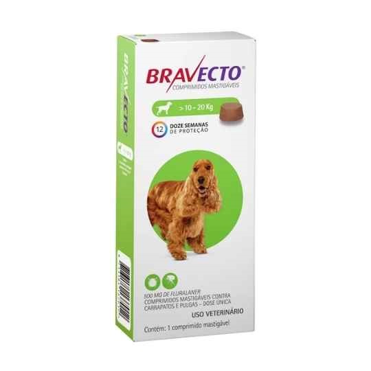 Bravecto 500 Mg (10 A 20 Kg) - Verde