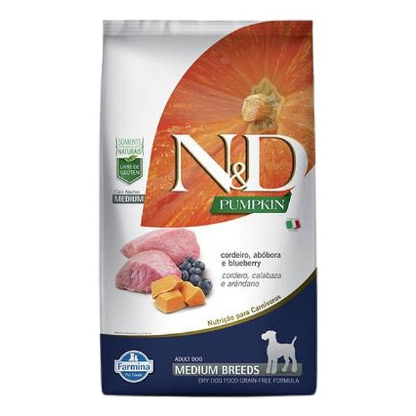 Nd Canine Pumpkin Adulto Cordeiro Medium 10,1kg