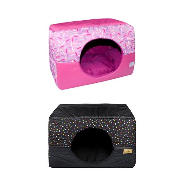 Cama Cubo Granulado Preto G