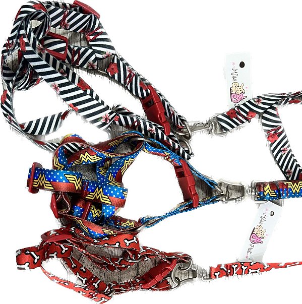 Coleira+Guia Estampado Luxo N01