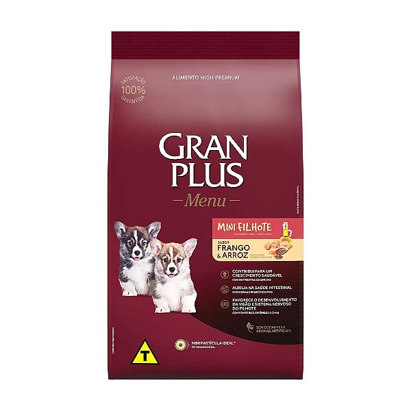 Gran Plus Menu Cao Filhote Mini Frango Arroz 3kg