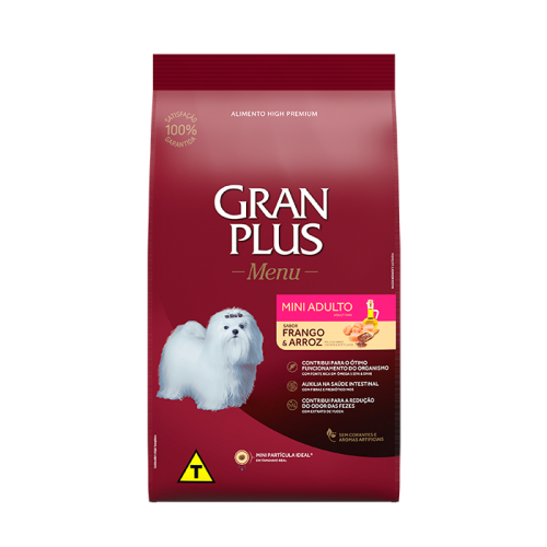 Ração Gran Plus Menu Cao Adulto Mini Frango Arroz 3Kg