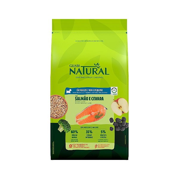 Ração Guabi Natural Cão Adulto Mini Peq Salmao Cevada 2,5Kg