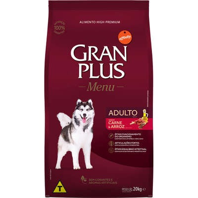 Gran Plus Menu Cao Adulto Media Grande Carne Arroz 15Kg