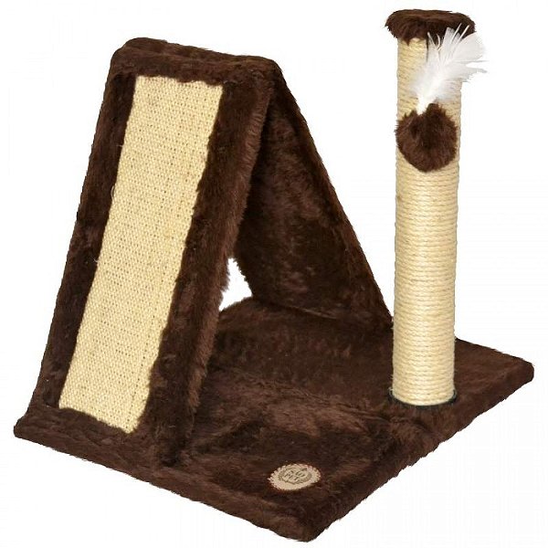 Arranhador Dobravel Pelucia Lisa Marrom 44X42X42Cm