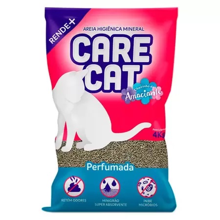 Areia Higienica Gato Carecat Perfumado 4Kg
