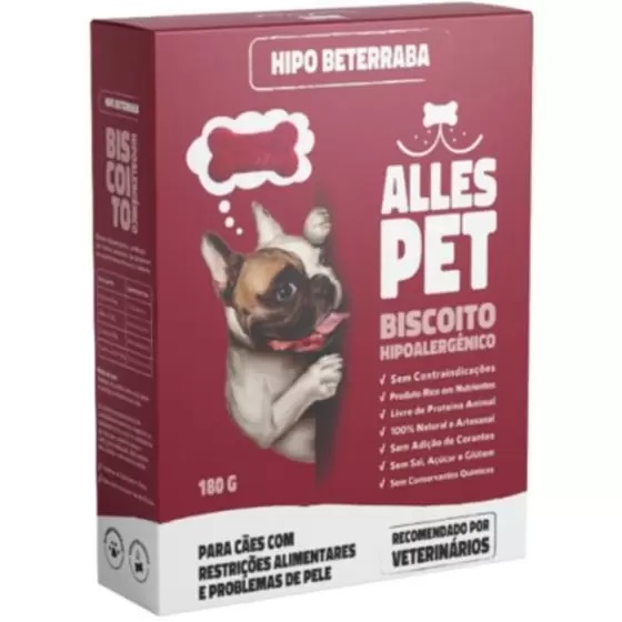 Alles Pet Biscoito Hipoalergenico Beterraba 180g
