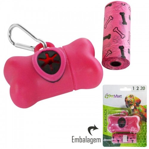 KIT CATA CACA PETMART ROSA 2 ROLOS