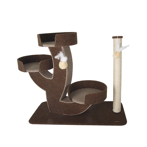 Arranhador Cereus 3 Camas Marrom/Bege 40,5X81X70Cm