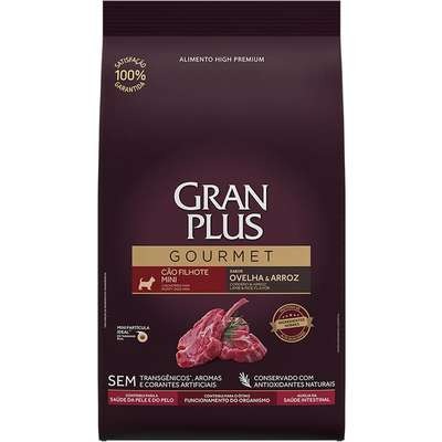 Gran Plus Gourmet Cao Filhote Raças Pequenas Ovelha Arroz 3Kg