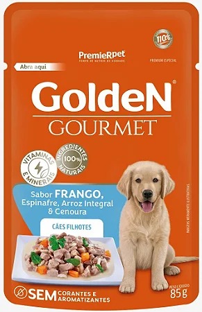 Golden Gourmet Caes Filhotes Sabor Frango SachÊ 85g