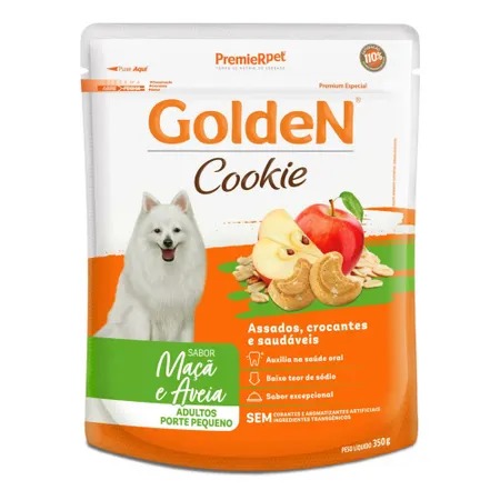 Golden Cookie Caes Adultos Porte Pequeno MaÇÃ E Aveia 350g
