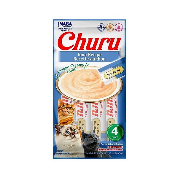 CHURU ATUM MOUSSE PARA GATOS COM 4 UNID
