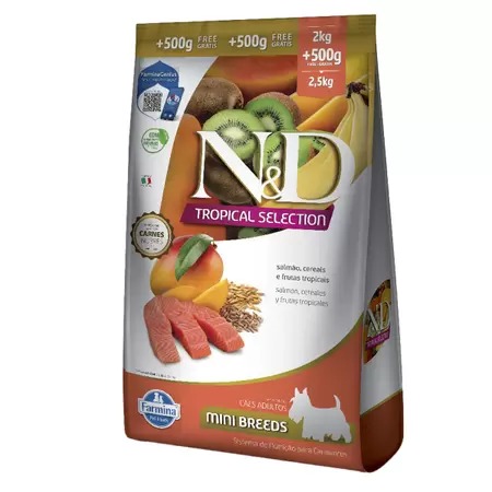 Ração Nd Canine Tropical Adulto Mini Salmao 2+05Kg