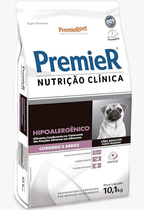 Premier Nutricao Clinica Caes Hipoallergenic Cordeiro Pequeno Porte 10kg