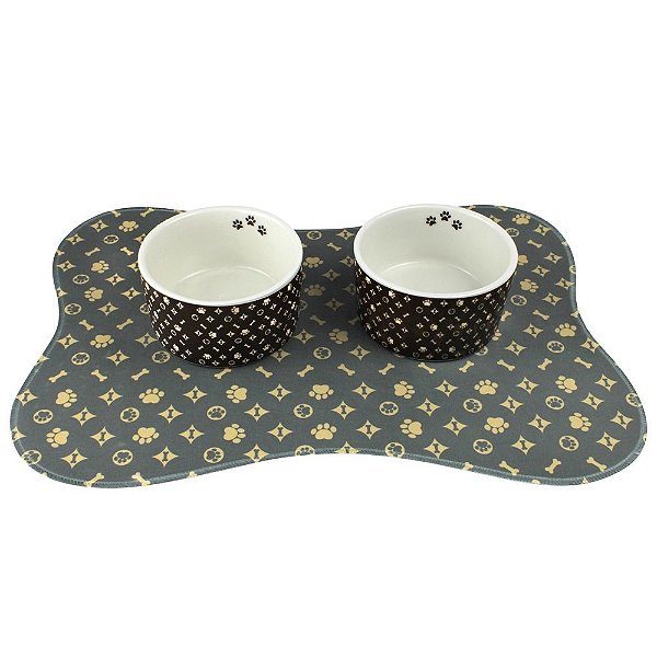 KIT PORCELANA + JOGO AMERICANO PATA CHARME MARROM