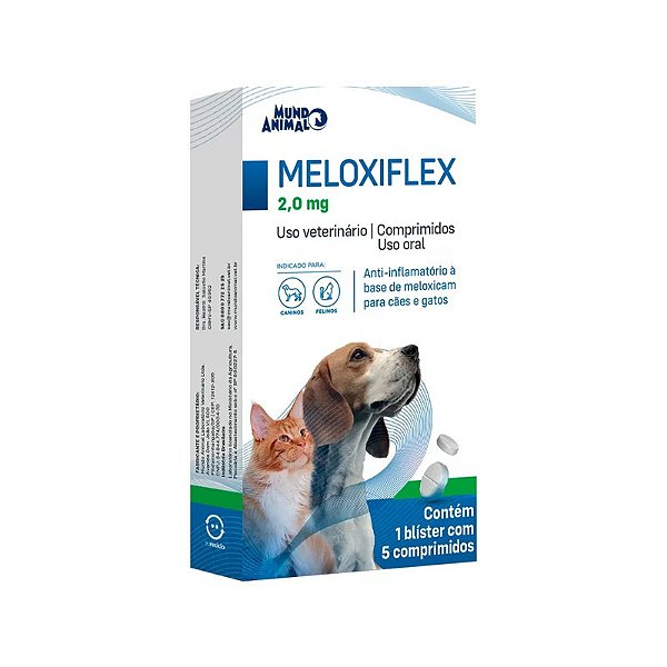 Meloxiflex (meloxicam) 2,0 mg c/ 5cp. cartela