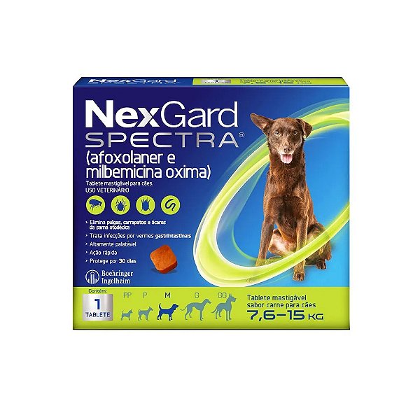 Nexgard Spectra 7,6-15kg Com 3 Tabletes