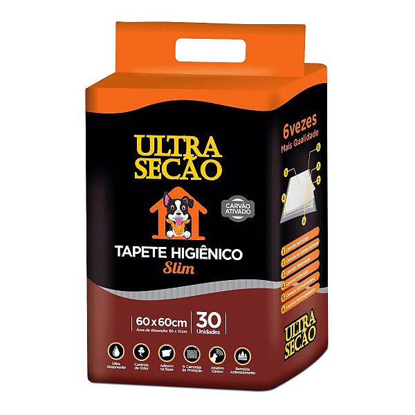 Tapete Hig. Ultra Secao CarvÃo Ativado 30un 60x60