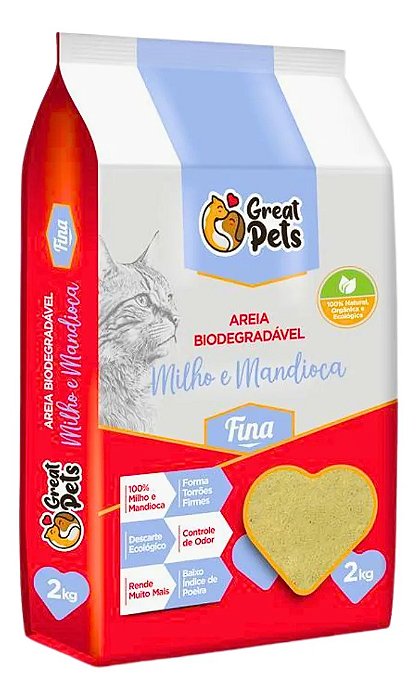 Areia Biodegradavel Fina - 2kg