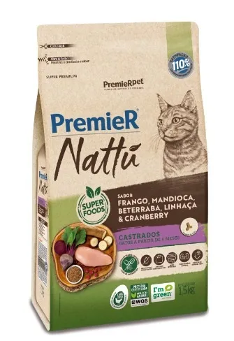 Premier Nattu Gato Ad Cast Mandioca 1,5kg