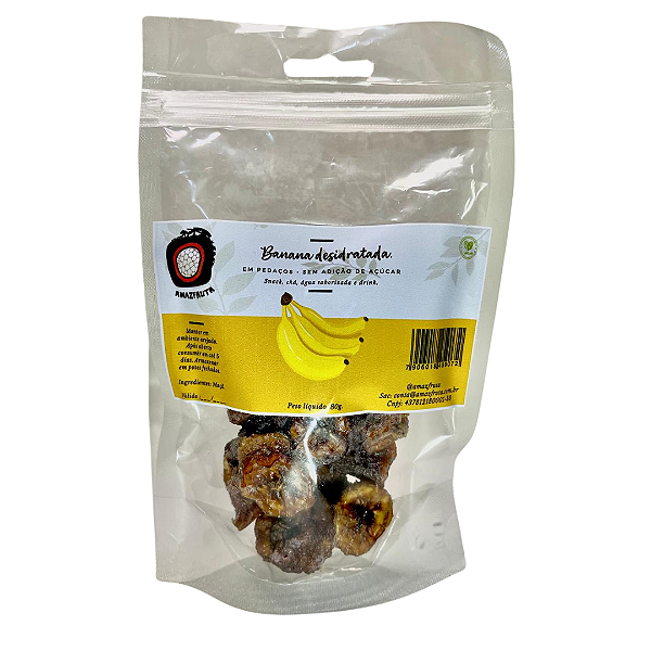 Banana desidratada em pedaços 80g