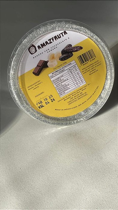 Banana com chocolate, cumaru e nibs de cacau