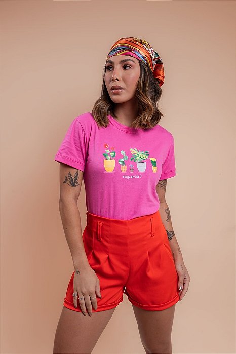 T-SHIRT - REGUE-SE - ROSA
