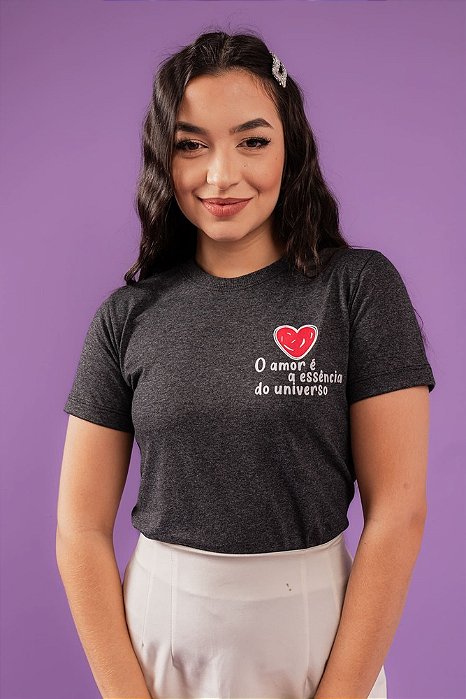 T-SHIRT - O AMOR É A ESSÊNCIA DO UNIVERSO - MESCLA