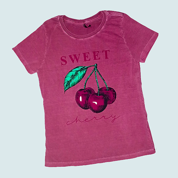 T-SHIRT ESTONADA - CEREJA - VERMELHA