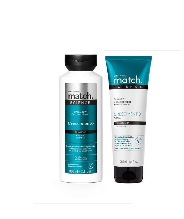Combo Match Science Crescimento: Shampoo 300ml + Condicionador 250ml