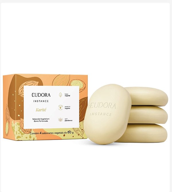 Sabonete Vegetal em Barra Perfumado Instance Karité 4x80g