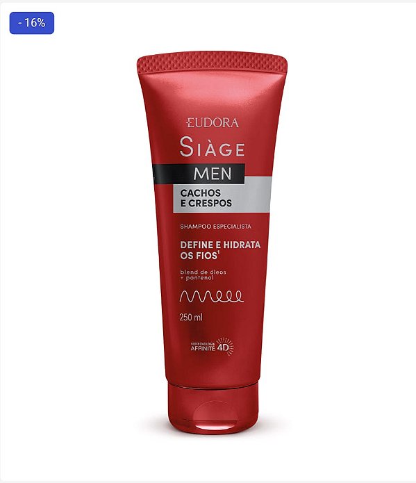 Shampoo Siàge Men Cachos e Crespos 250ml