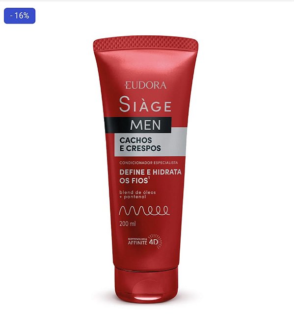 Condicionador Siàge Men Cachos e Crespos 200ml