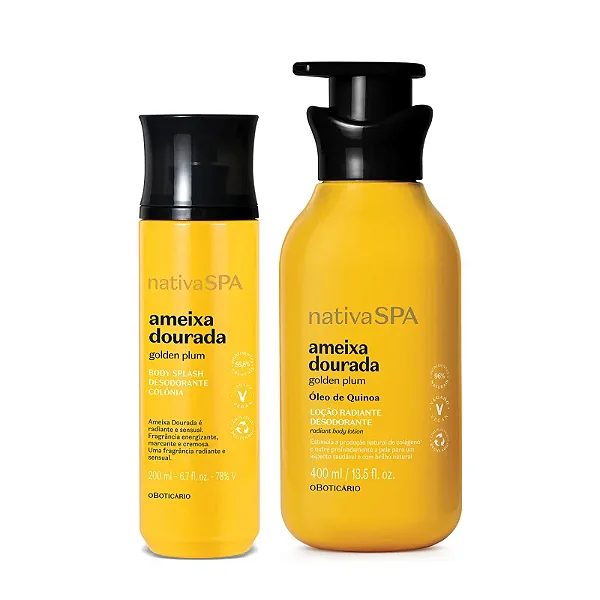 kit: Nativa SPA Ameixa Dourada: Loção Corporal 400ml + Body Splash 200ml