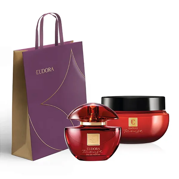 Kit  Eudora Rouge: Eau de Parfum 75ml + Creme Corporal 250g + Sacola