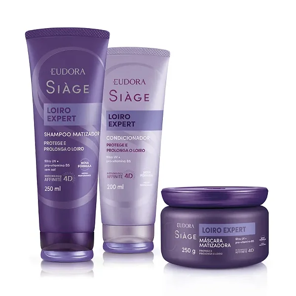 Kit Siàge Loiro Expert: Shampoo 250ml + Máscara 250g + Condicionador 200ml