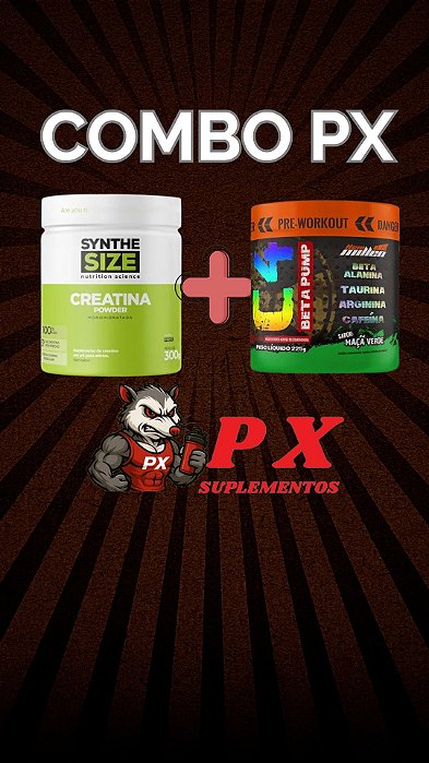 CREATINA 300G SYNTHESIZE + C4 BETAPUMP PRE TREINO