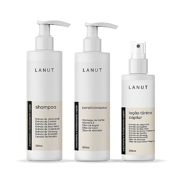 Kit para Crescimento, Fortalecimento, Hidratação e Anti-Frizz - Cabelo Firme